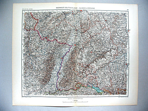 Stieler grand atlas de géographie moderne
48. Südwest-Deutschland – Alsace-Lorraine (1937)
Duitsland: Zuidwest – Elzas-Lotharingen
Germany: Southwest – Alsace-Lorraine