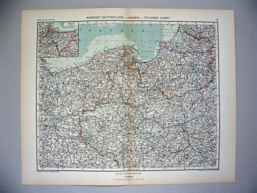 Stieler grand atlas de géographie moderne
52. Nordost-Deutschland – Danzig – Pologne: Ouest (1937)
Duitsland: Noordoost – Danzig – Polen: West
Germany: Northeast – Danzig – Poland: West