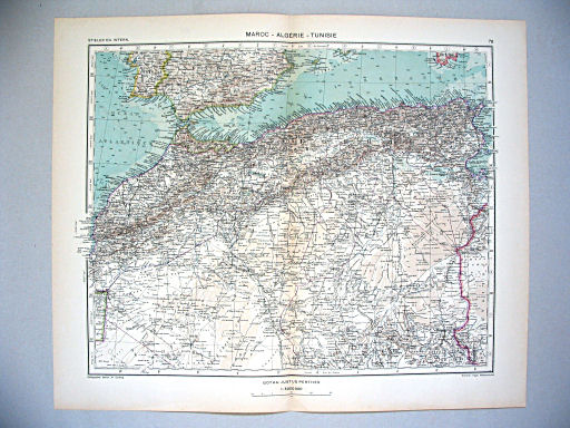 Stieler grand atlas de géographie moderne
78. Maroc – Algérie – Tunisie (1939)
Marokko – Algerije – Tunesië / Morocco – Algeria – Tunis