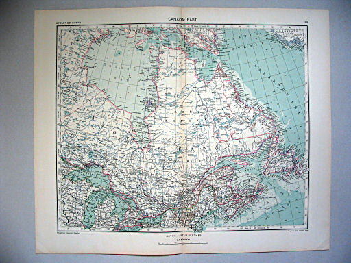 Stieler grand atlas de géographie moderne
89. Canada: East (1936)
Canada: Oost