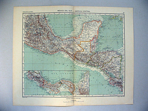 Stieler grand atlas de géographie moderne
97. México del Sur – América central (1934)
Zuid-Mexico – Midden-America / Souhern Mexico – Central America
