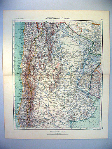 Stieler grand atlas de géographie moderne
104. Argentina – Chile: Norte (1934)
Argentinië – Chili: Noord / Argentina – Chile: North