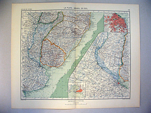 Stieler grand atlas de géographie moderne
106. La Plata – Brasil do Sul (1934)
La Plata-staten – Brazilië: Zuid / La Plata Lands – Brazil: South