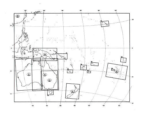 Stieler grand atlas de géographie moderne
Bladwijzer Australië, Polynesië / Sheet index Australia, Polynesia