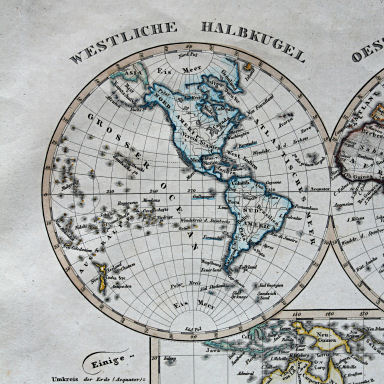 Stielers Schul-Atlas, 1835
IIa. Westliche Halbkugel – Oestliche Halbkugel