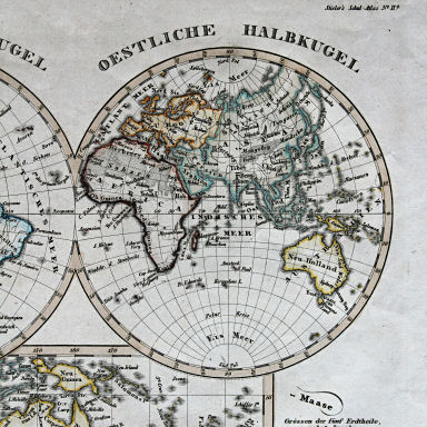 Stielers Schul-Atlas, 1835
IIa. Westliche Halbkugel – Oestliche Halbkugel