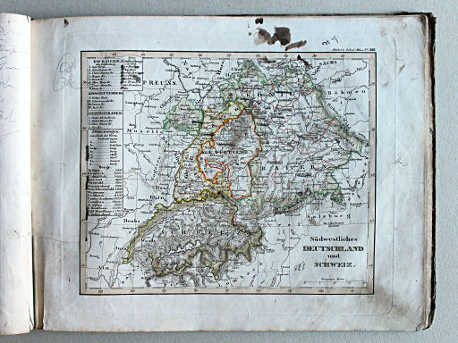 Stielers Schul-Atlas, 1841
XIII. Südwestliches Deutschland und Schweiz