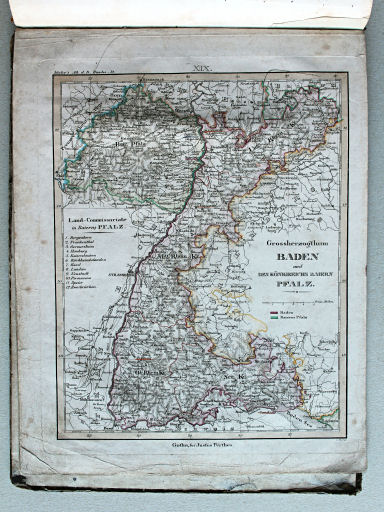 Stielers Schul-Atlas, 1841
XIX. Grossherzogthum Baden und des Königreichs Baiern Pfalz