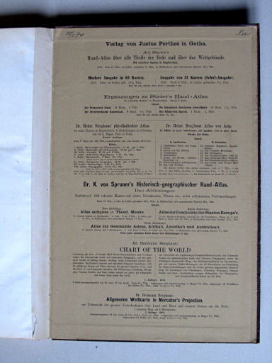 E. von Sydow's Methodischer Hand-Atlas, 1874
Schutblad achterin / Rear endpaper