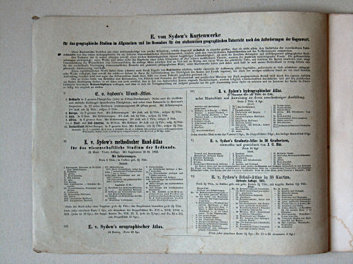 E. von Sydow's Orographischer Atlas, 1855
Binnenkant band voorin / Inside front cover
