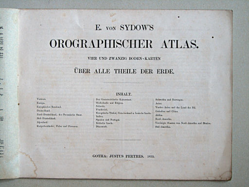 E. von Sydow's Orographischer Atlas, 1855
Titelpagina / Title page