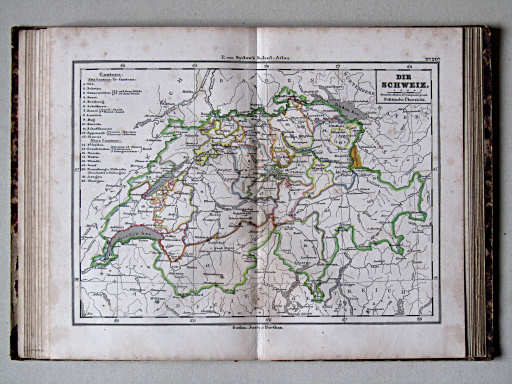 E. von Sydow's Schul-Atlas, 1852
20a. Die Schweiz. Politische Übersicht