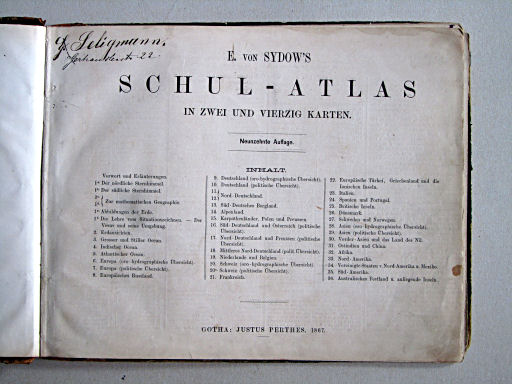 E. von Sydow's Schul-Atlas, 1867
Titelpagina
