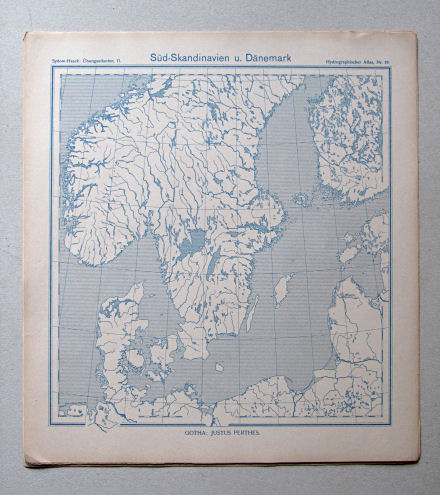 von Sydow-Haack, Hydrographischer Atlas, ca. 1910
19. Süd-Skandinavien u. Dänemark