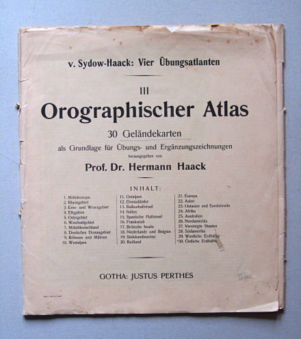 von Sydow-Haack, Orographischer Atlas, ca. 1910
Voorkant omslag