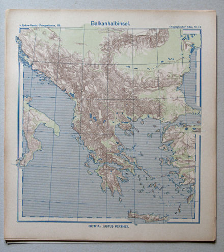 von Sydow-Haack, Orographischer Atlas, ca. 1910
13. Balkanhalbinsel
