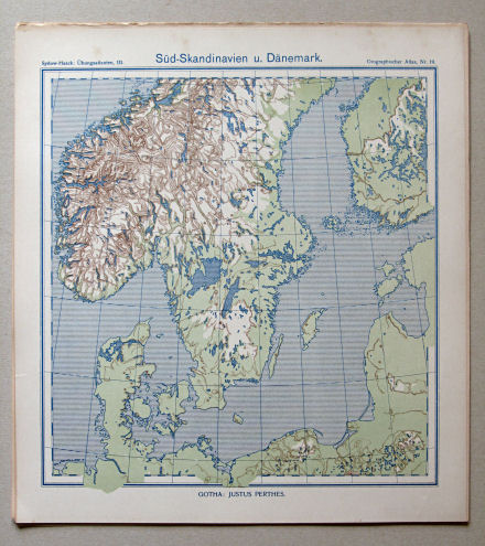 von Sydow-Haack, Orographischer Atlas, ca. 1910
19. Süd-Skandinavien u. Dänemark