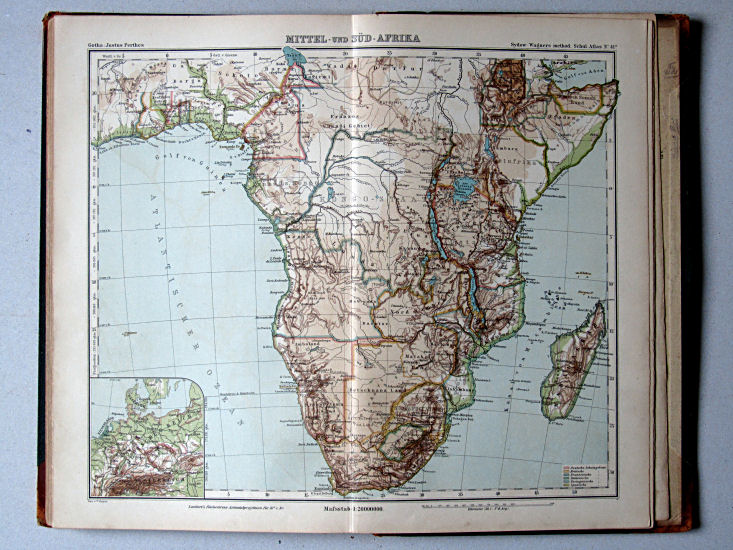 Sydow-Wagners Methodischer Schul-Atlas, 1897
41a. Mittel- und Süd-Afrika
