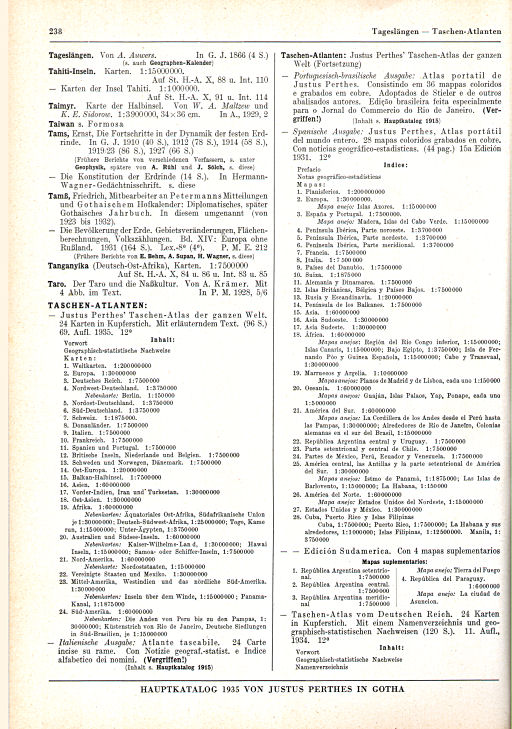 Hauptkatalog Justus Perthes, 1935 (p. 238)
