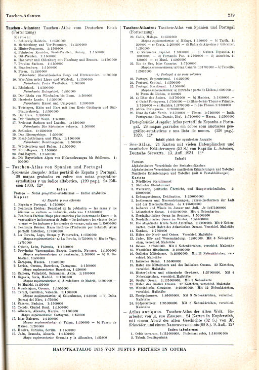 Hauptkatalog Justus Perthes, 1935 (p. 239)