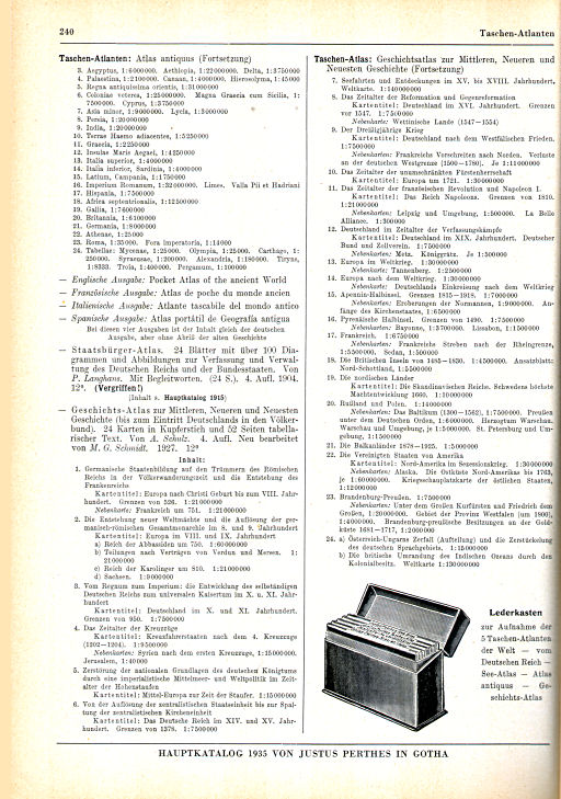 Hauptkatalog Justus Perthes, 1935 (p. 240)