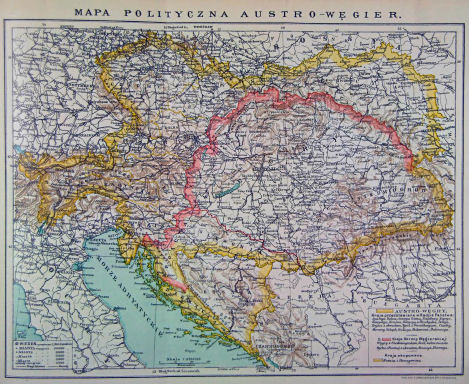Orgelbranda Encyklopedja Powszechna, 1898-1912
1.502. Mapa polityczna Austro-Węgier