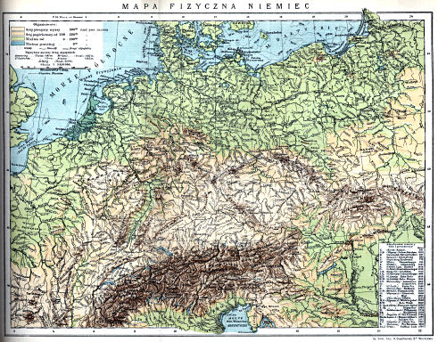Orgelbranda Encyklopedja Powszechna, 1898-1912
10.496. Mapa fizyczna Niemiec
