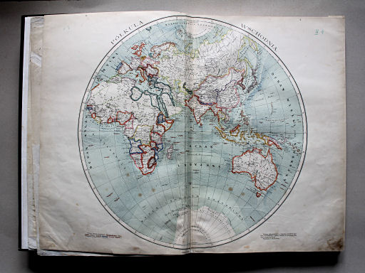 Wielki atlas geograficzny, Nalkowski, 1904
1. Półkula wschodnia