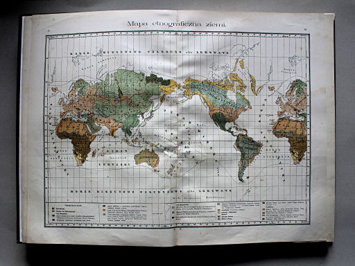 Wielki atlas geograficzny, Nalkowski, 1904
6. Mapa etnograficzna ziemi