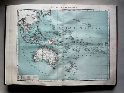 Wielki atlas geograficzny, Nalkowski, 1904
8. Australja i Polinezya