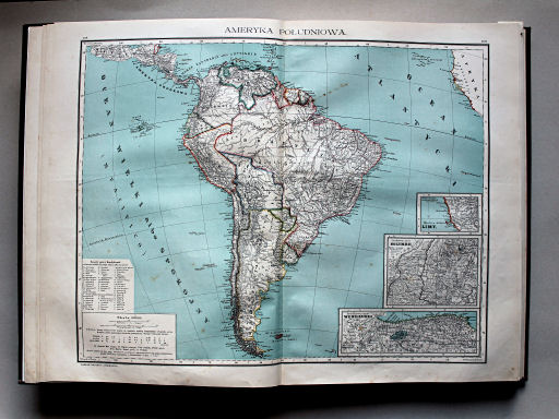 Wielki atlas geograficzny, Nalkowski, 1904
10. Ameryka Południowa