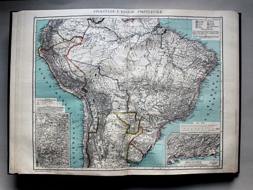 Wielki atlas geograficzny, Nalkowski, 1904
12. Brazylia i kraje przyległe