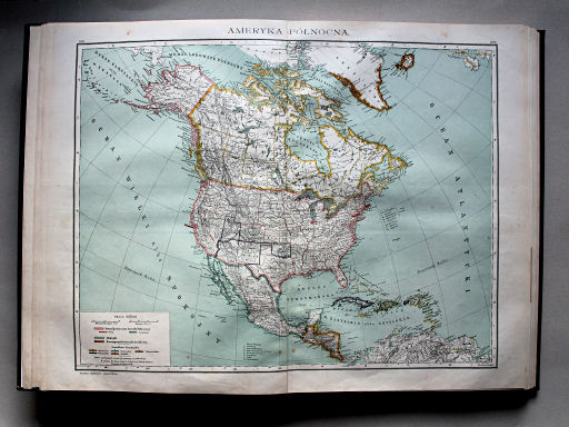 Wielki atlas geograficzny, Nalkowski, 1904
13. Ameryka Północna