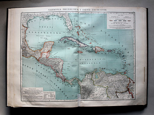 Wielki atlas geograficzny, Nalkowski, 1904
15. Ameryka Środkowa i Indye Zachodnie