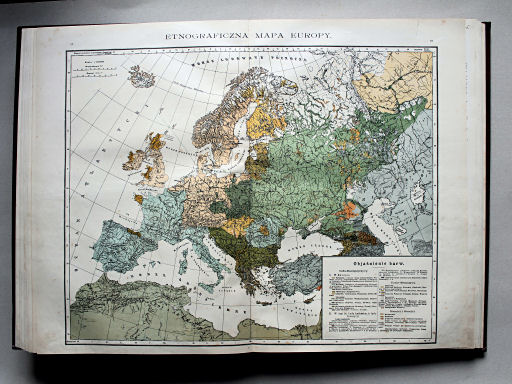 Wielki atlas geograficzny, Nalkowski, 1904
25. Etnograficzna mapa Europy