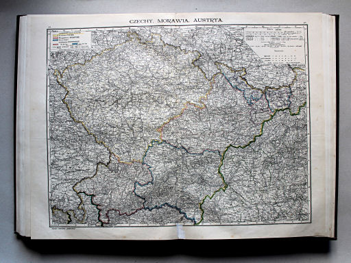Wielki atlas geograficzny, Nalkowski, 1904
41. Czechy, Morawia, Austrya