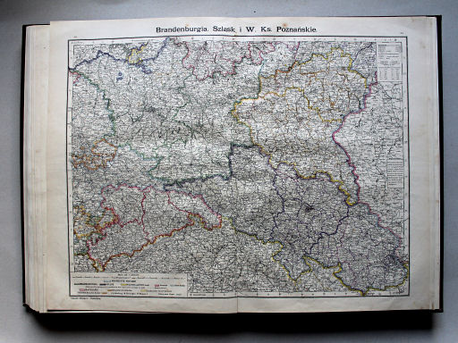 Wielki atlas geograficzny, Nalkowski, 1904
47. Brandenburgia, Szląsk i Wielkie Księstwo Poznańskie