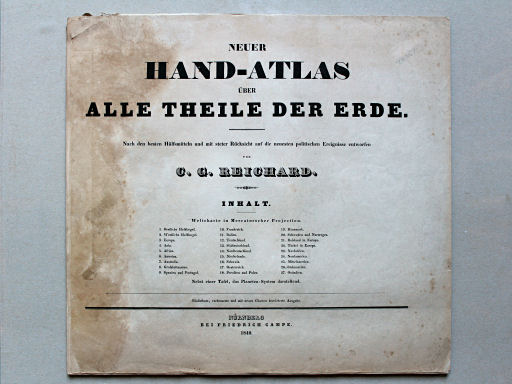 Reichard, Neuer Hand-Atlas, 1840
Titelpagina met inhoudsopgave / Title page with table of contents