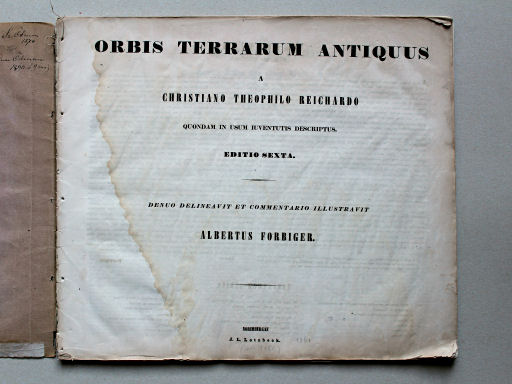Reichard, Orbis terrarum antiquus (in usum juventutis), ca. 1861
Titelpagina / Title page
