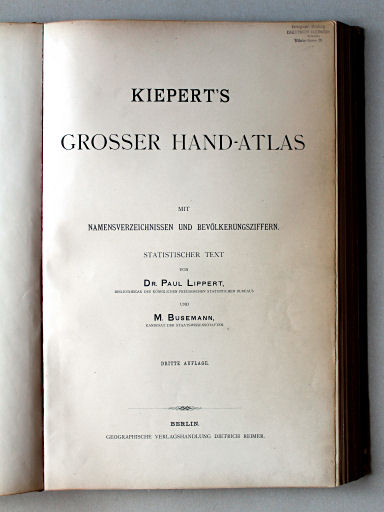 Kiepert's Hand-Atlas, 1900
Titelpagina / Title page