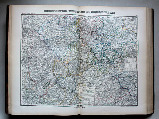 Kiepert's Hand-Atlas, 1900
7. Rheinprovinz, Westfalen und Hessen-Nassau