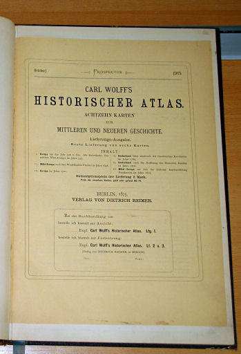 Carl Wolff's Historischer Atlas
Prospectus 1875