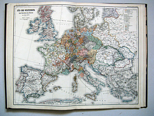 Carl Wolff's Historischer Atlas (1877)
8. Süd- und Westeuropa beim Tode Karls des Kühnen im Jahre 1477