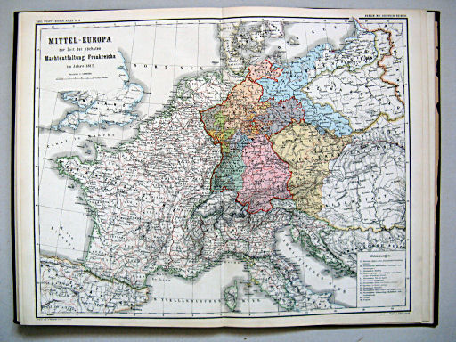 Carl Wolff's Historischer Atlas (1877)
16. Mittel-Europa zur Zeit der höchsten Machtentfaltung Frankreichs im Jahre 1812