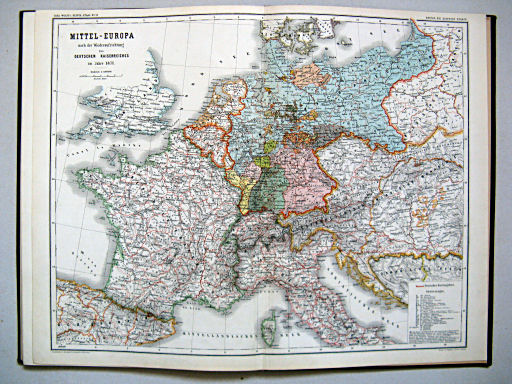 Carl Wolff's Historischer Atlas (1877)
18. Mittel-Europa nach der Wiederaufrichtung des deutschen Kaiserreiches im Jahre 1871