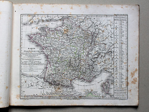 Roost, Allgemeiner Hand- und Schulatlas, 1852
7. Karte von Frankreich