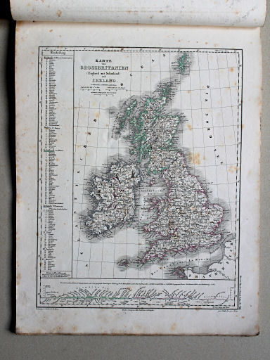 Roost, Allgemeiner Hand- und Schulatlas, 1852
8. Karte von Grossbritannien und Ireland