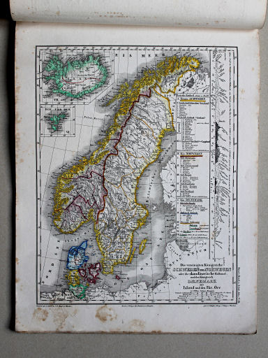 Roost, Allgemeiner Hand- und Schulatlas, 1852
9. Die vereinigten Königreiche Schweden und Norwegen