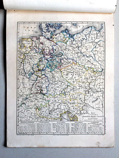 Roost, Allgemeiner Hand- und Schulatlas, 1852
12. Karte zur Uebersicht der Deutschen Bundes Staaten