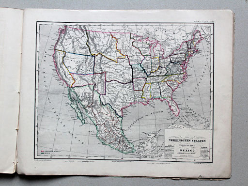 Roost, Allgemeiner Hand- und Schulatlas, 1852
26. Die Vereinigten Staaten von Nordamerika und Mexico